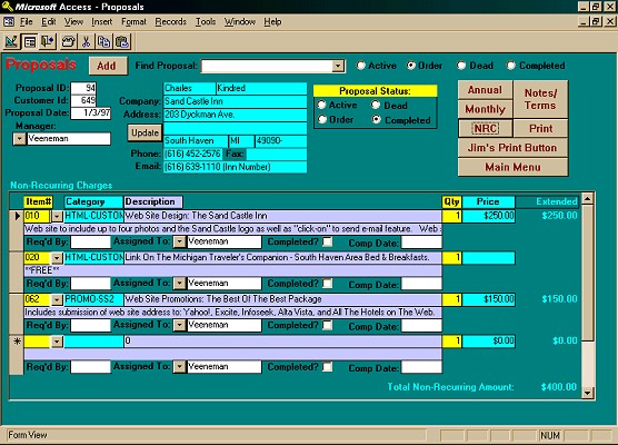 Internet Proposal & Contact Database